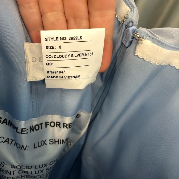 Dessy Lux Shimmer Chiffon Bridesmaid Dress Ruched - Picture 11 of 13